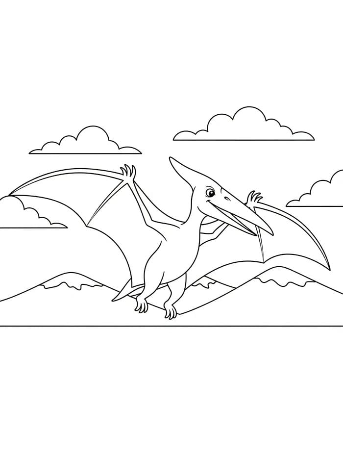 Pterodactyl og sky fargelegging