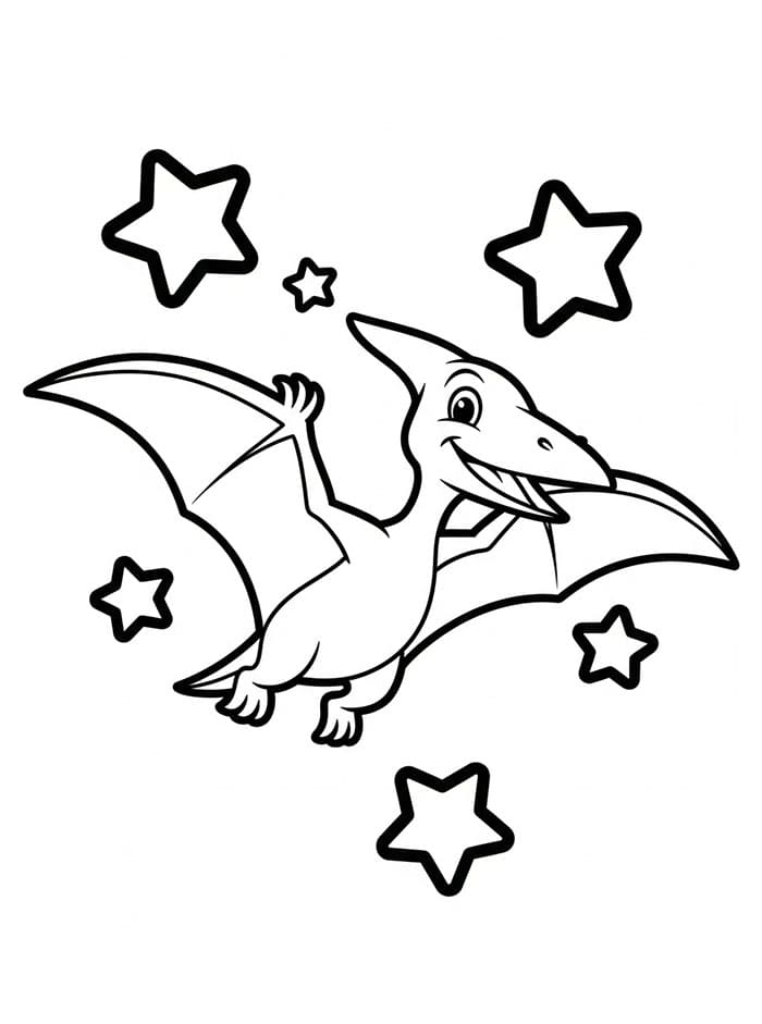 Pterodactyl og stjerne fargelegging