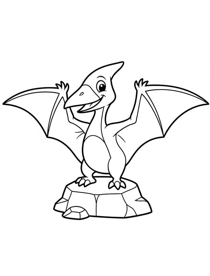 Pterodactyl på stein fargelegging
