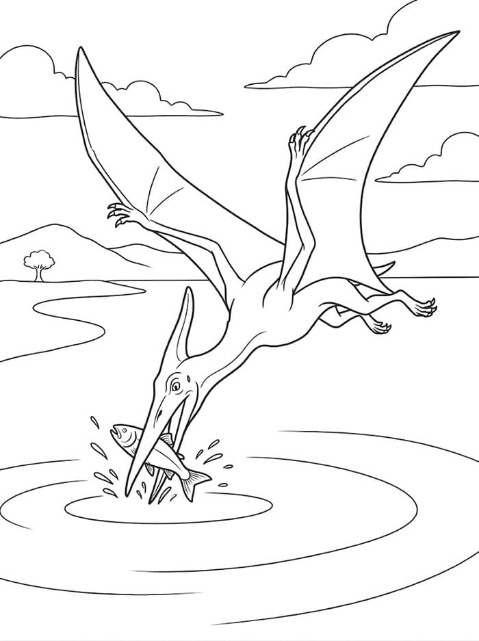 Realistisk pterodactyl fiske fargelegging