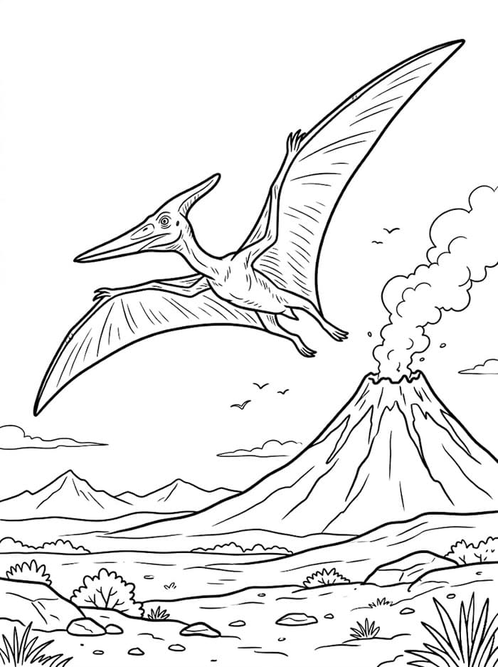Realistisk pterodactyl vulkan fargelegging