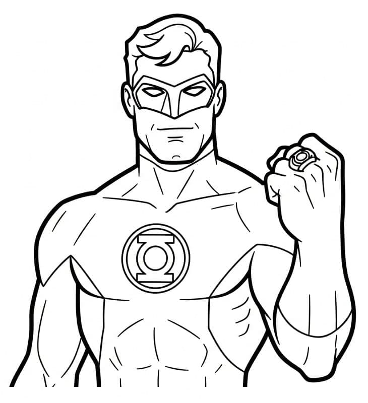 Smilende Green Lantern fargelegging