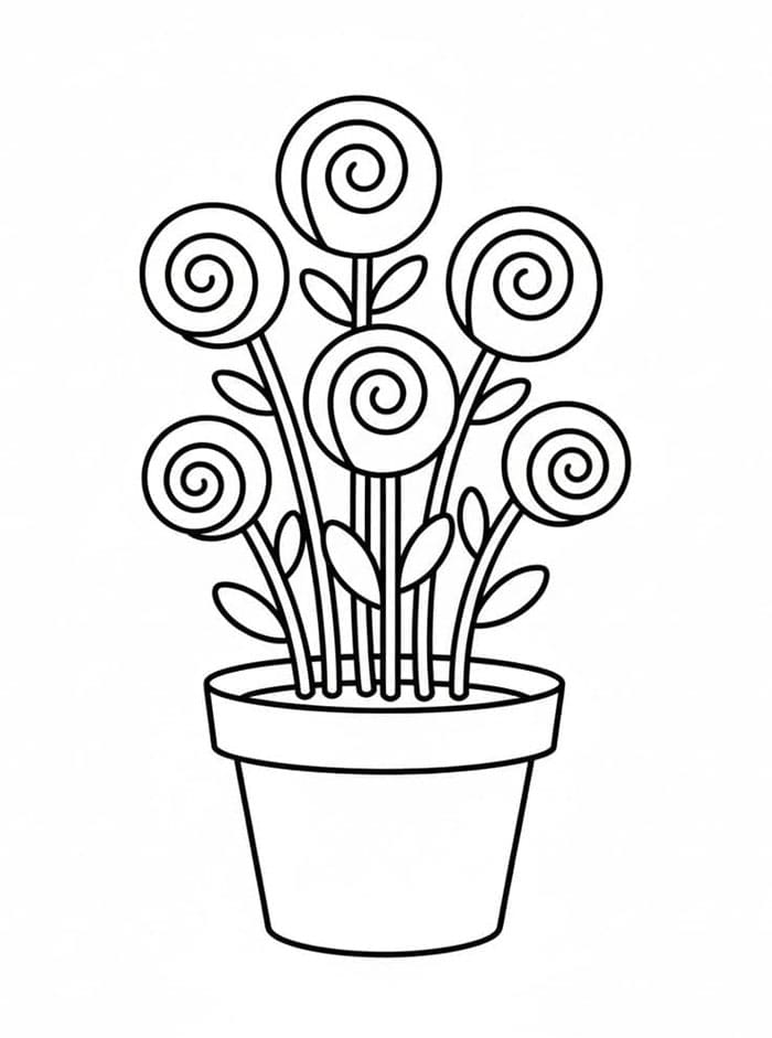 Spiralblomsterpotte fargelegging