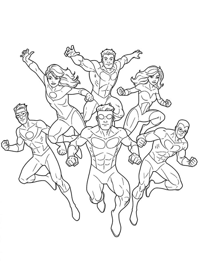 Superheltlag Flyving fargelegging