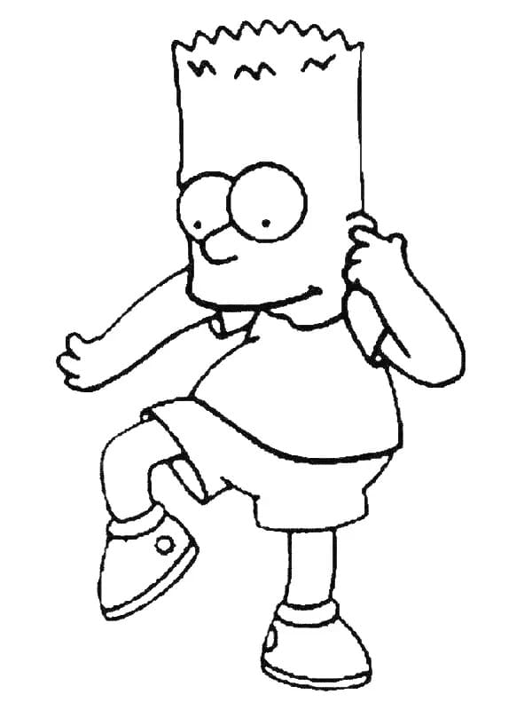 Utskriftbar Bart Simpson fargelegging