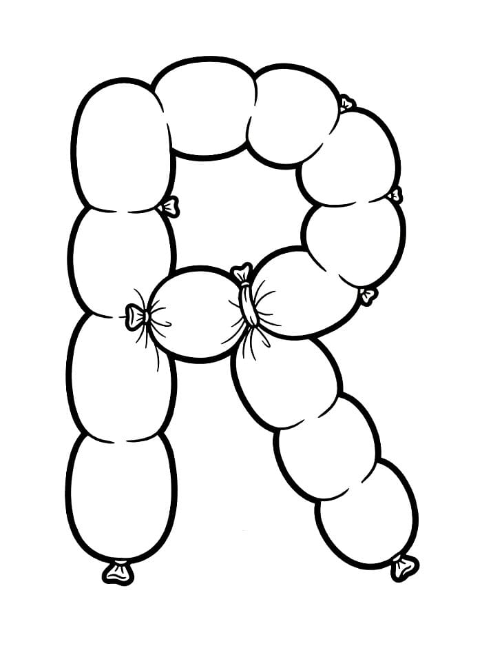 Ballongbokstaven r fargelegging