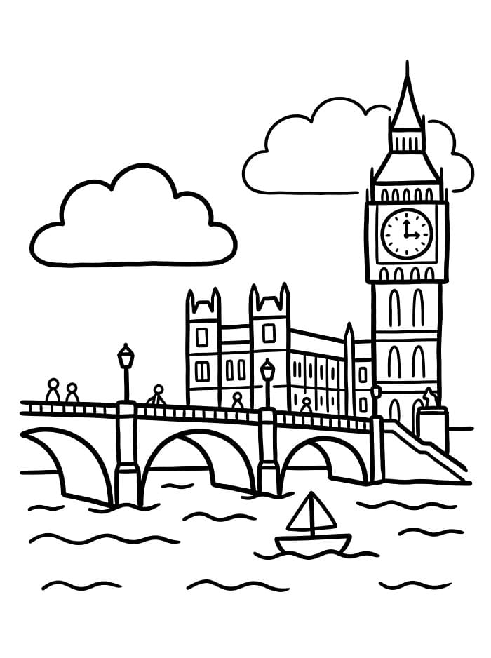 Big Ben og bro fargelegging