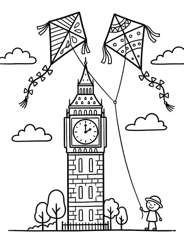 Big Ben og drager fargelegging