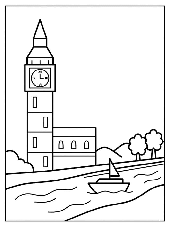 Big Ben ved elven fargelegging