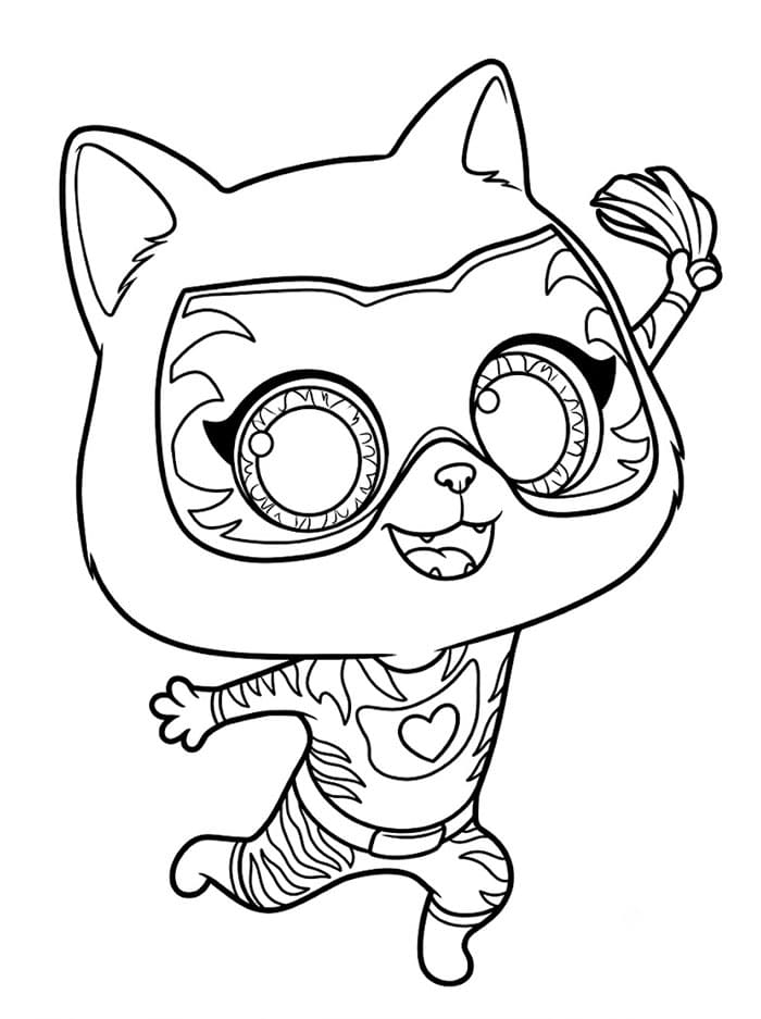 Bitty Superkattungene bilde fargelegging