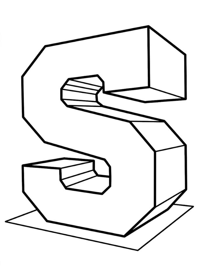 Bokstaven S 3D fargelegging