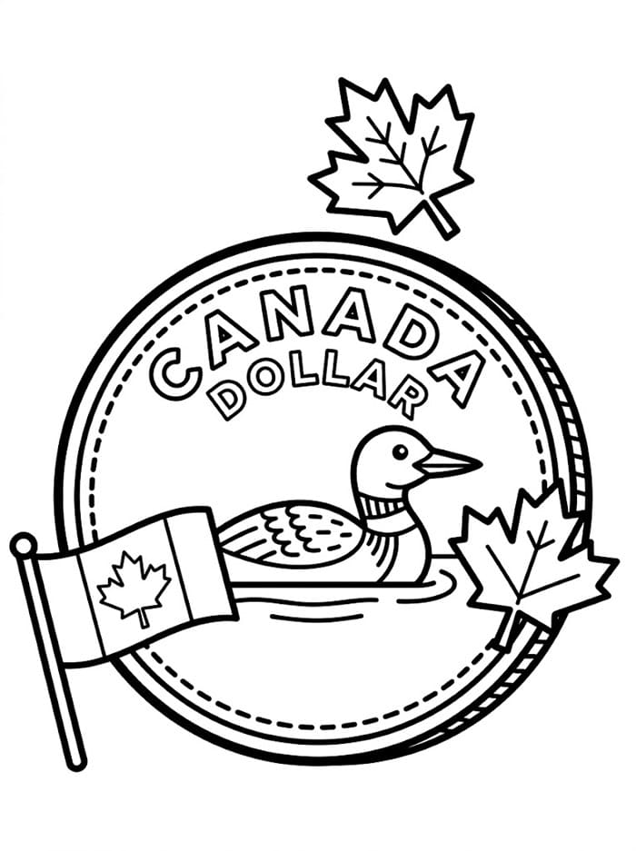 Canada Loonie mynt fargelegging