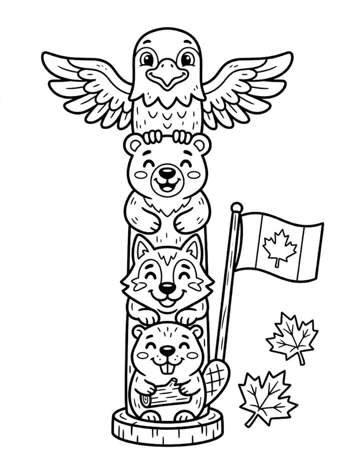 Canada Totem Pole fargelegging