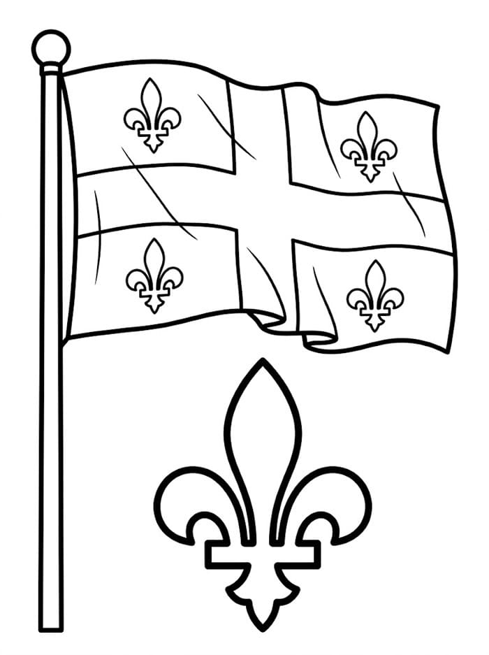 Canadas flagg fra Quebec fargelegging
