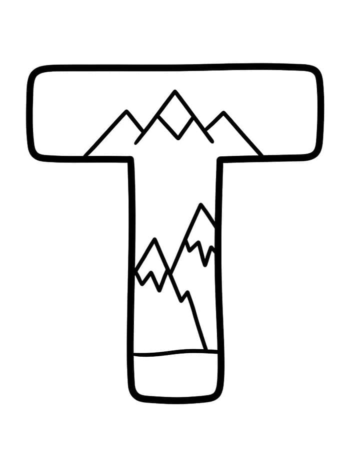 Fjell bokstaven T fargelegging