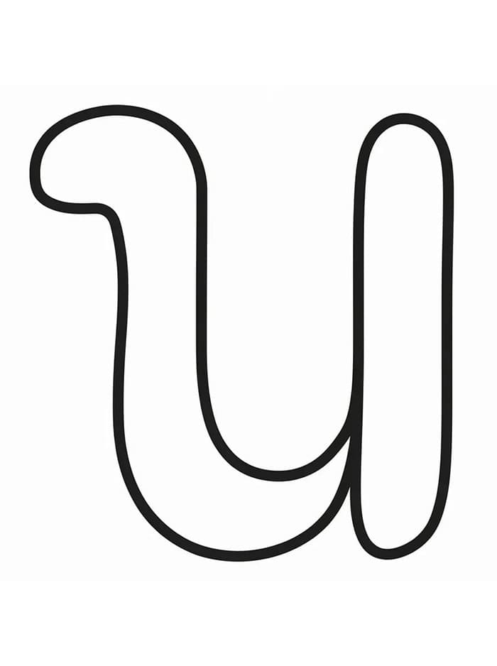 Gratis utskrivbar bokstav U fargelegging
