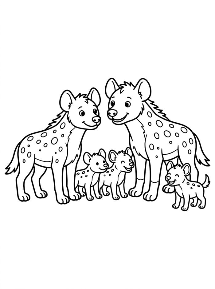 Hyenefamilie fargelegging
