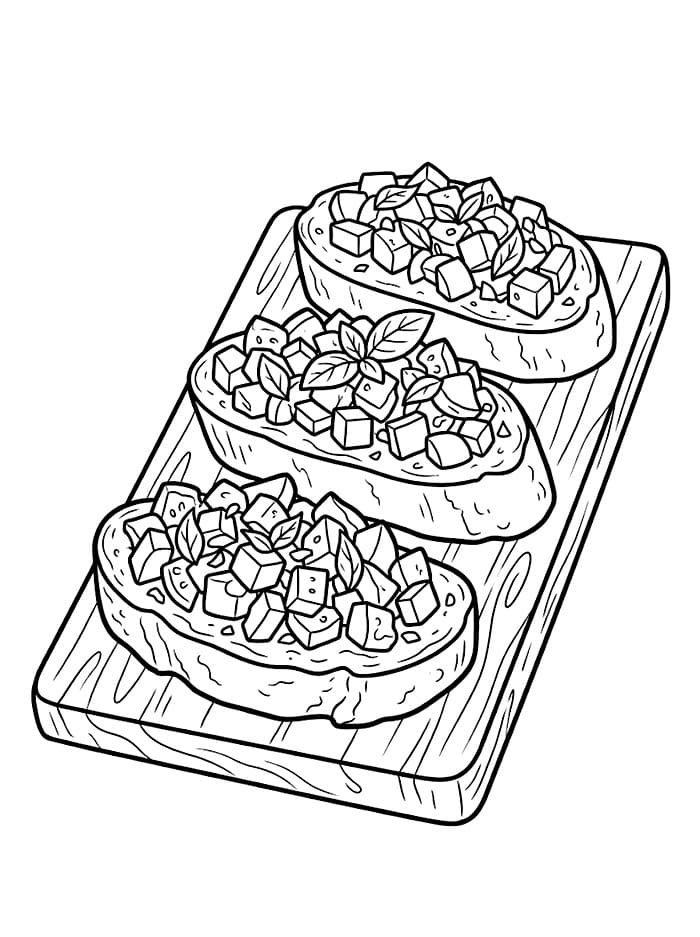 Italiensk bruschetta brød fargelegging