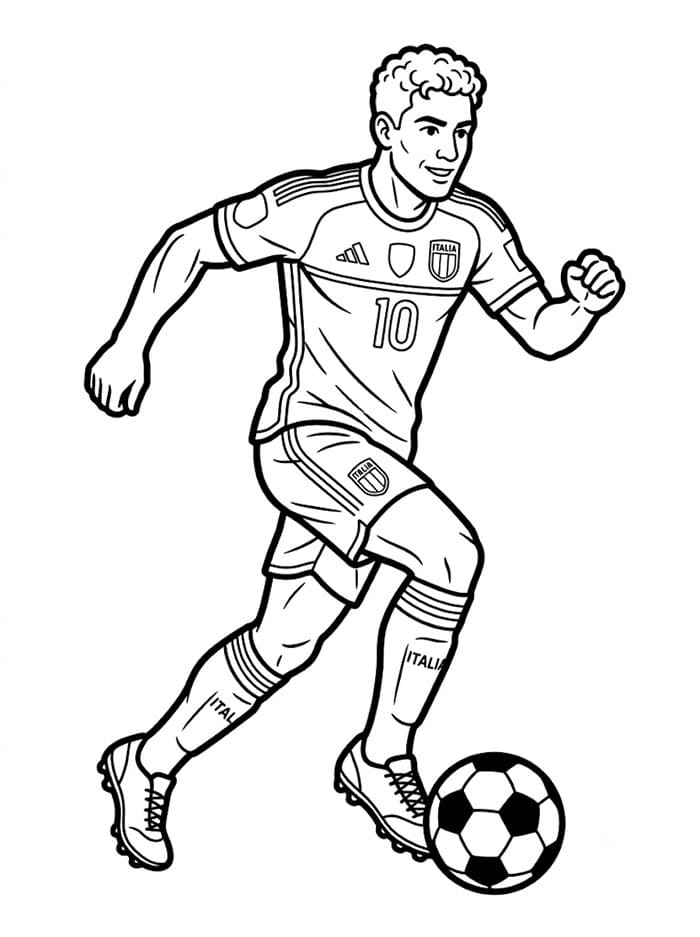 Italiensk Fotballspiller fargelegging