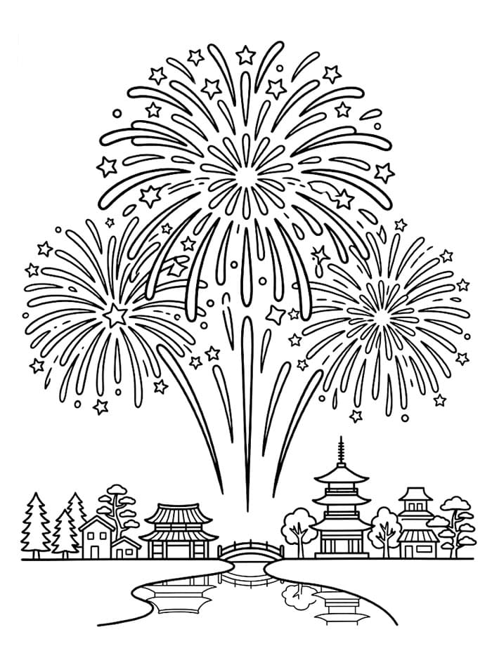 Japan Fyrverkeri fargelegging