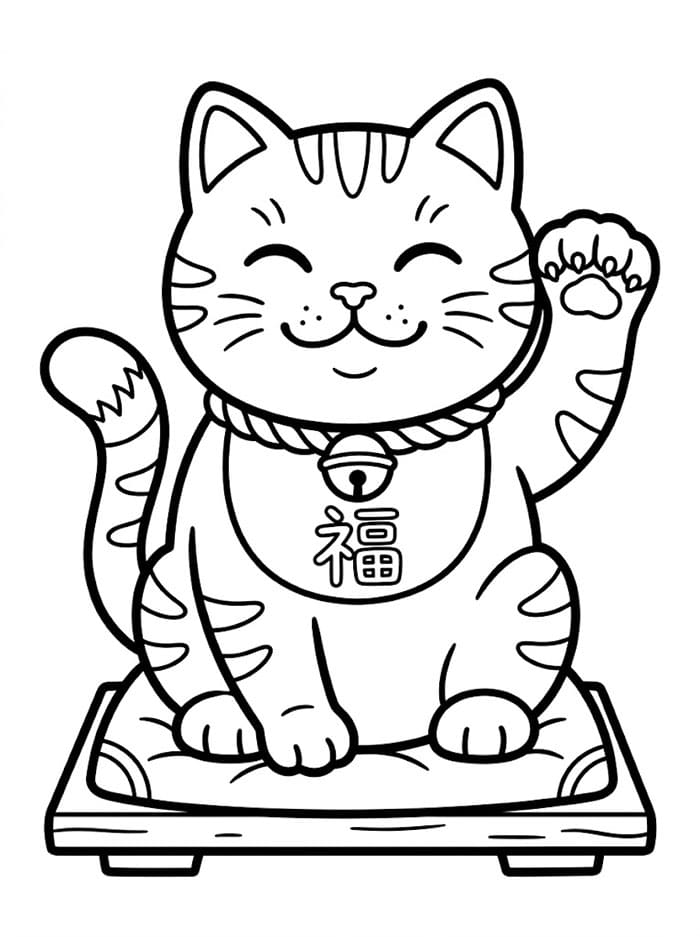 Japan Lykkekatt fargelegging