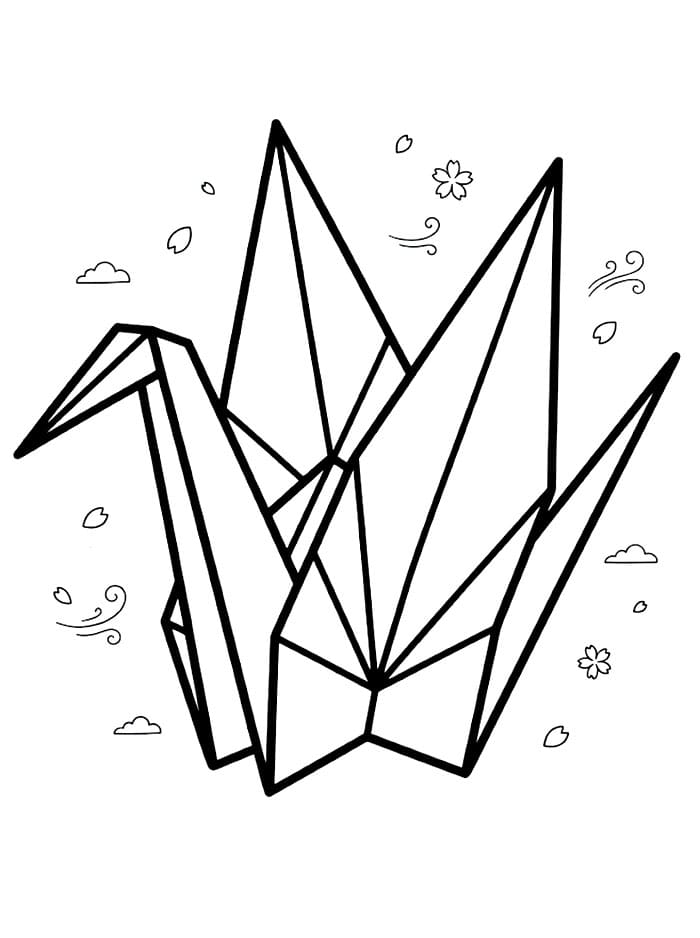 Japan Origami-Trane fargelegging
