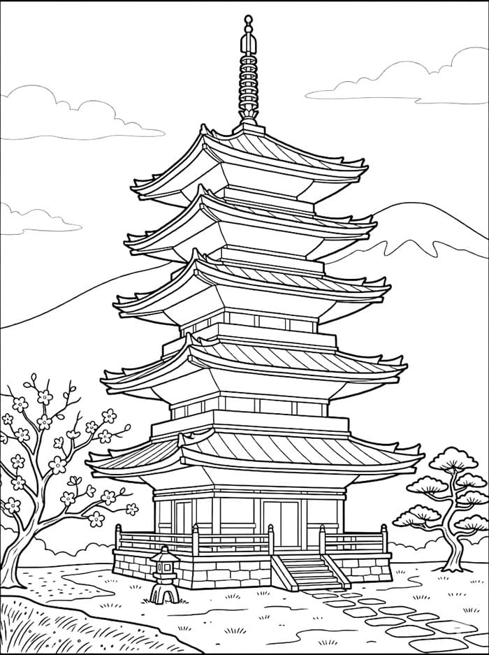 Japan Pagode fargelegging