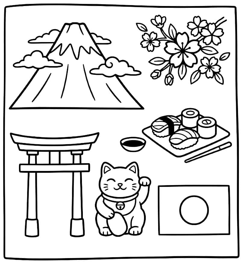 Japan Symboler fargelegging