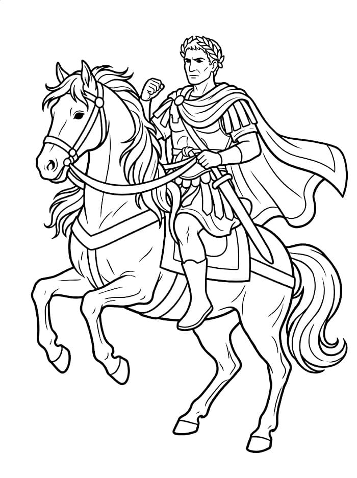 Julius Caesar på Hesteryggen fargelegging