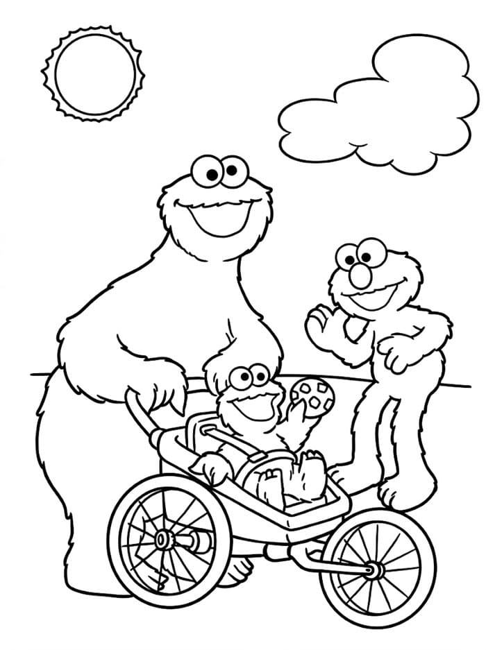 Kakemonsteret og Elmo fargelegging
