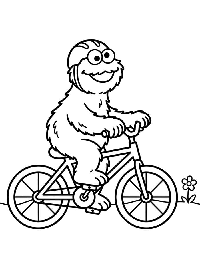 Kakemonsteret ride bike fargelegging