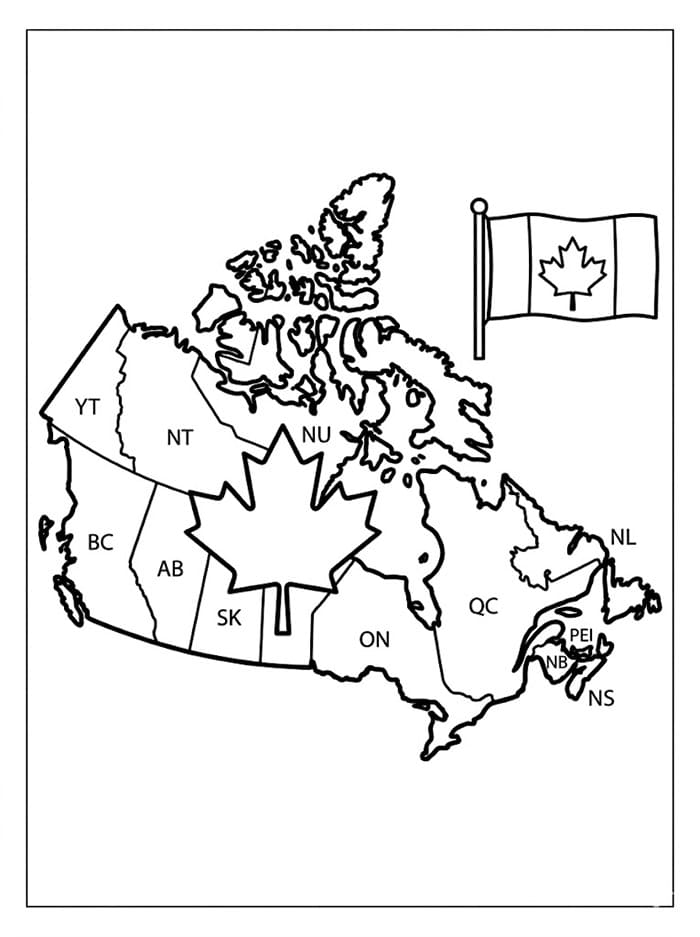 Kart over Canada fargelegging