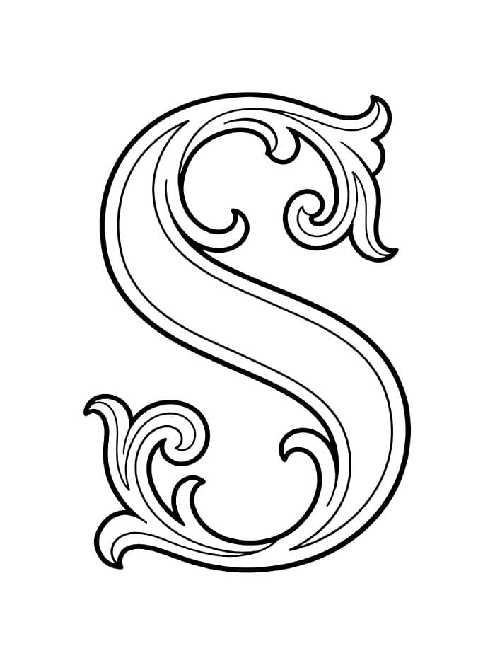 Klassisk Bokstaven Serif S fargelegging