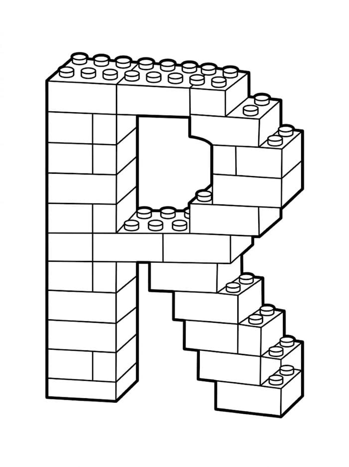 LEGO bokstaven r fargelegging
