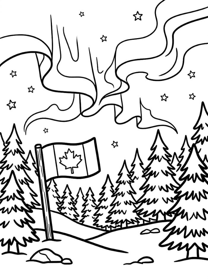 Nordlyset i Canada fargelegging