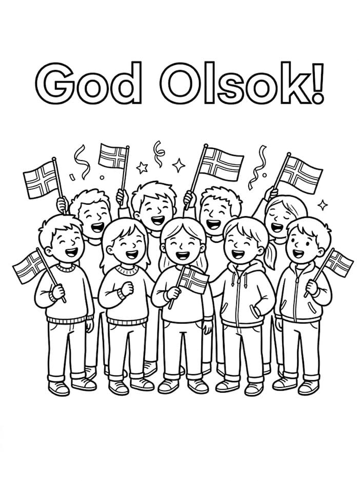 Olsok Barnesang fargelegging
