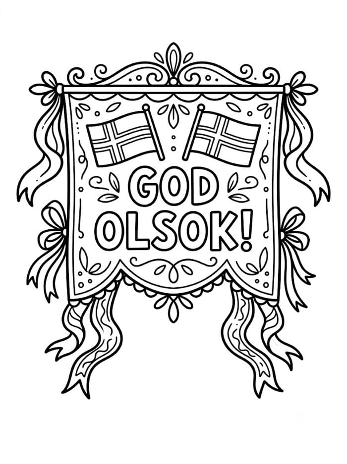 Olsok Feiringsbanner fargelegging
