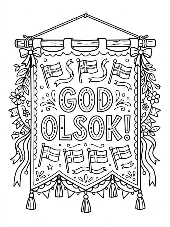Olsok Festivalbanner fargelegging