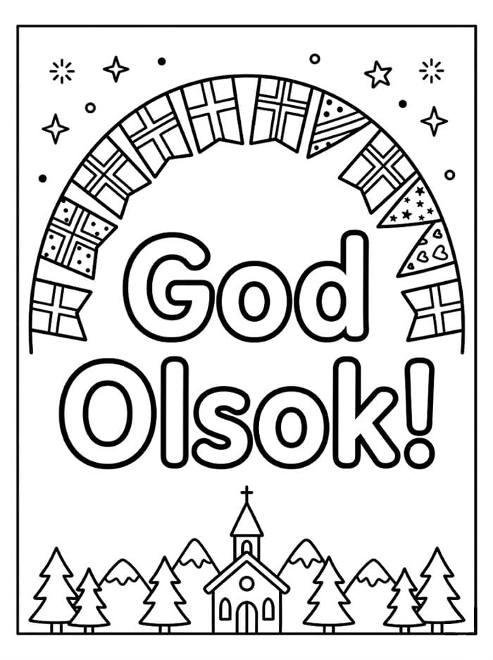 Olsok Flagglenke fargelegging