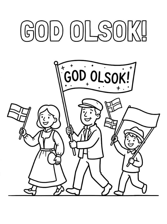 Olsok Flaggparade fargelegging