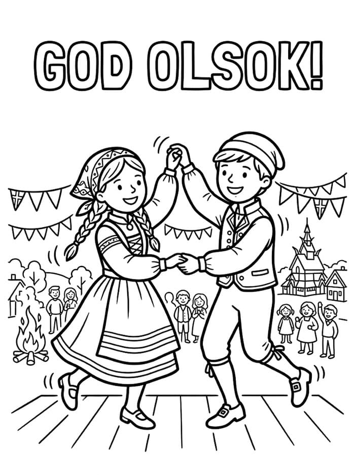 Olsok Folkedans fargelegging