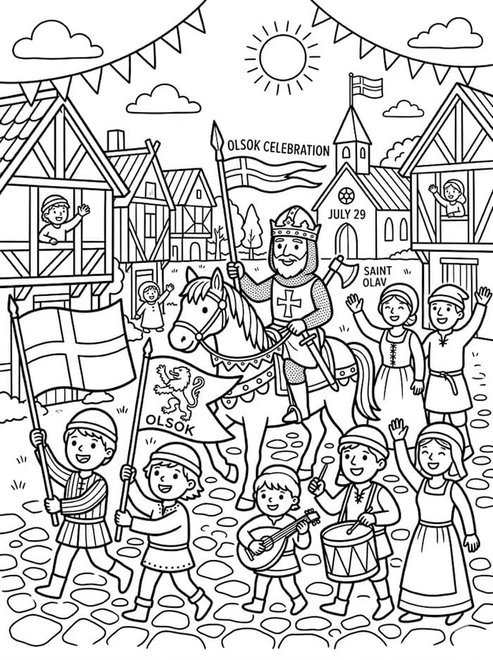 Olsok Historisk Parade fargelegging