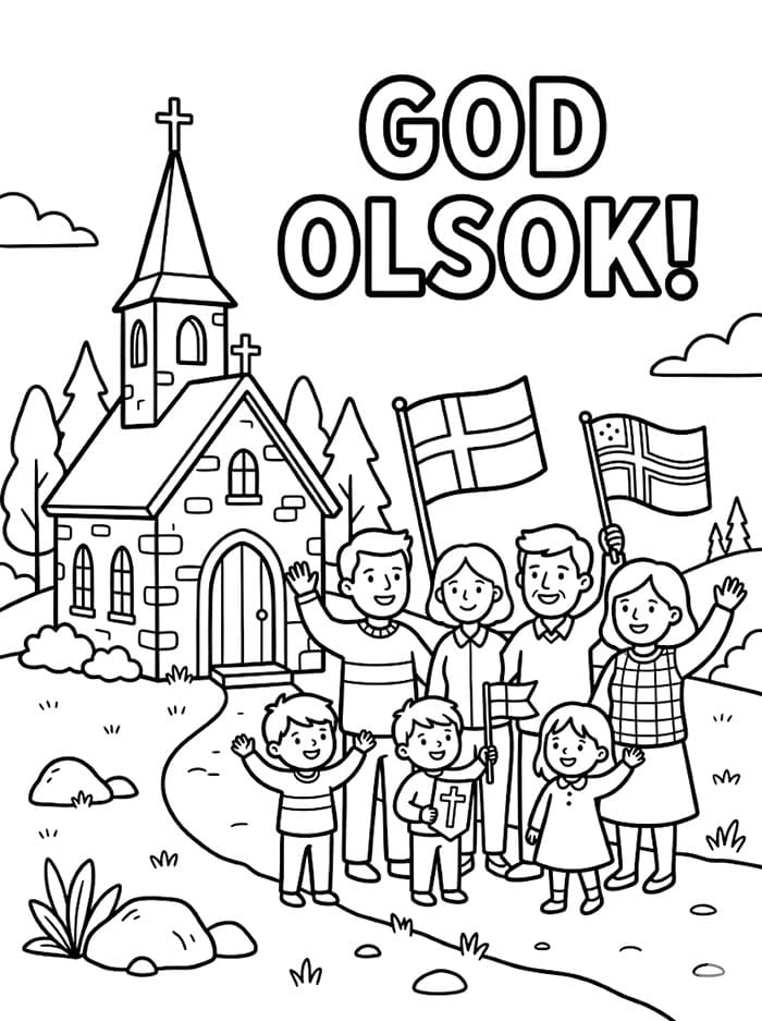 Olsok Kirkesamling fargelegging