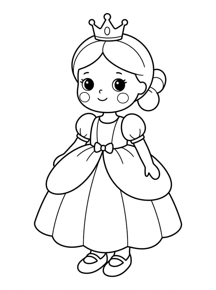 Prinsessedukkebilde fargelegging