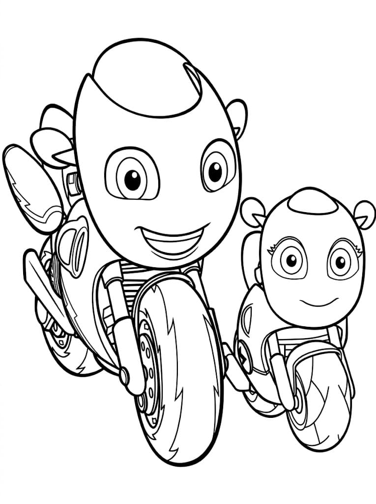 Ricky Zoom og Toot fargelegging