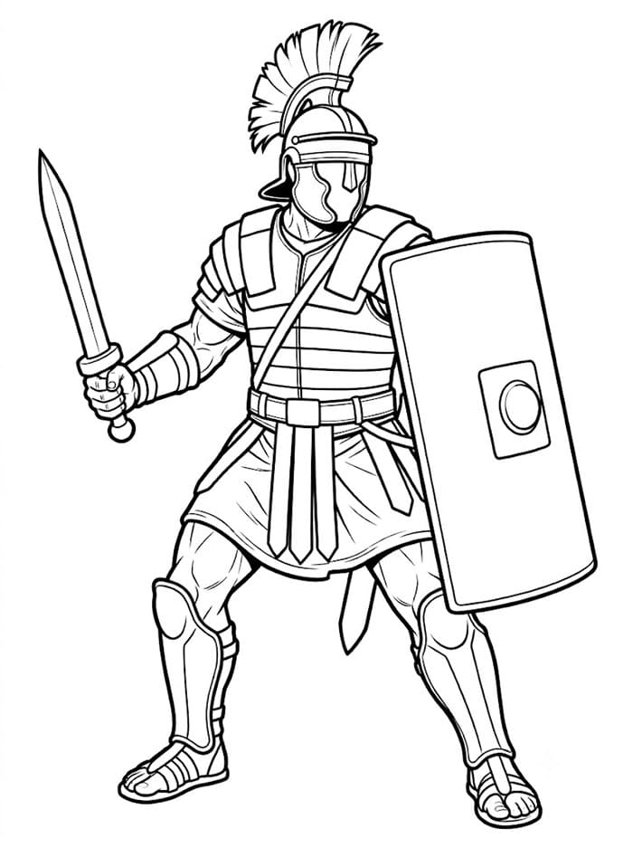 Romersk Gladiator fargelegging