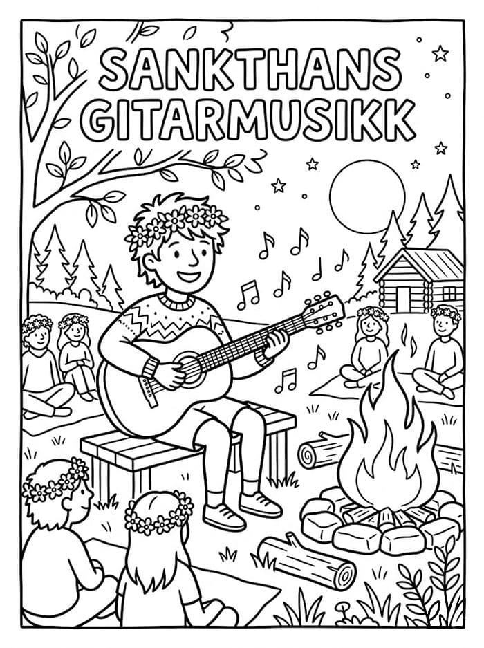 Sankthans Gitarmusikk fargelegging