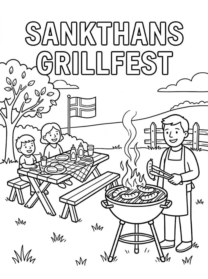 Sankthans Grillfest fargelegging