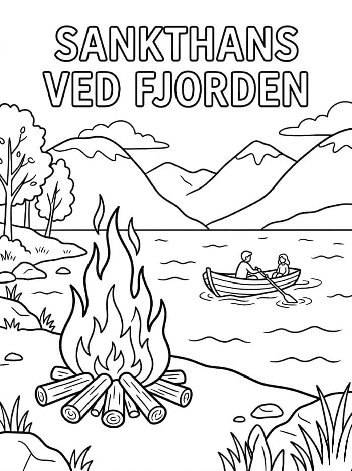 Sankthans Ved Fjorden fargelegging
