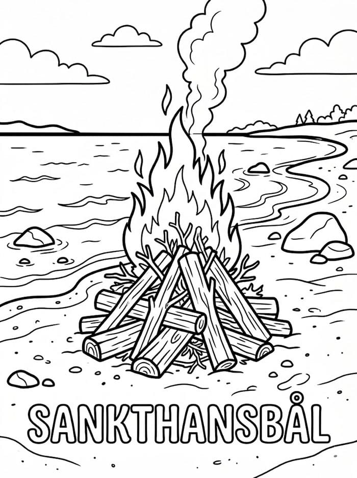 Sankthansbål fargelegging